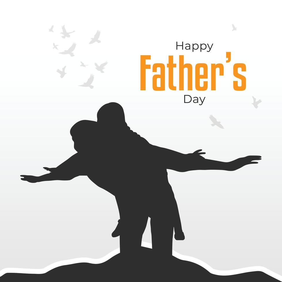Happy father's day silhouette illustration vector