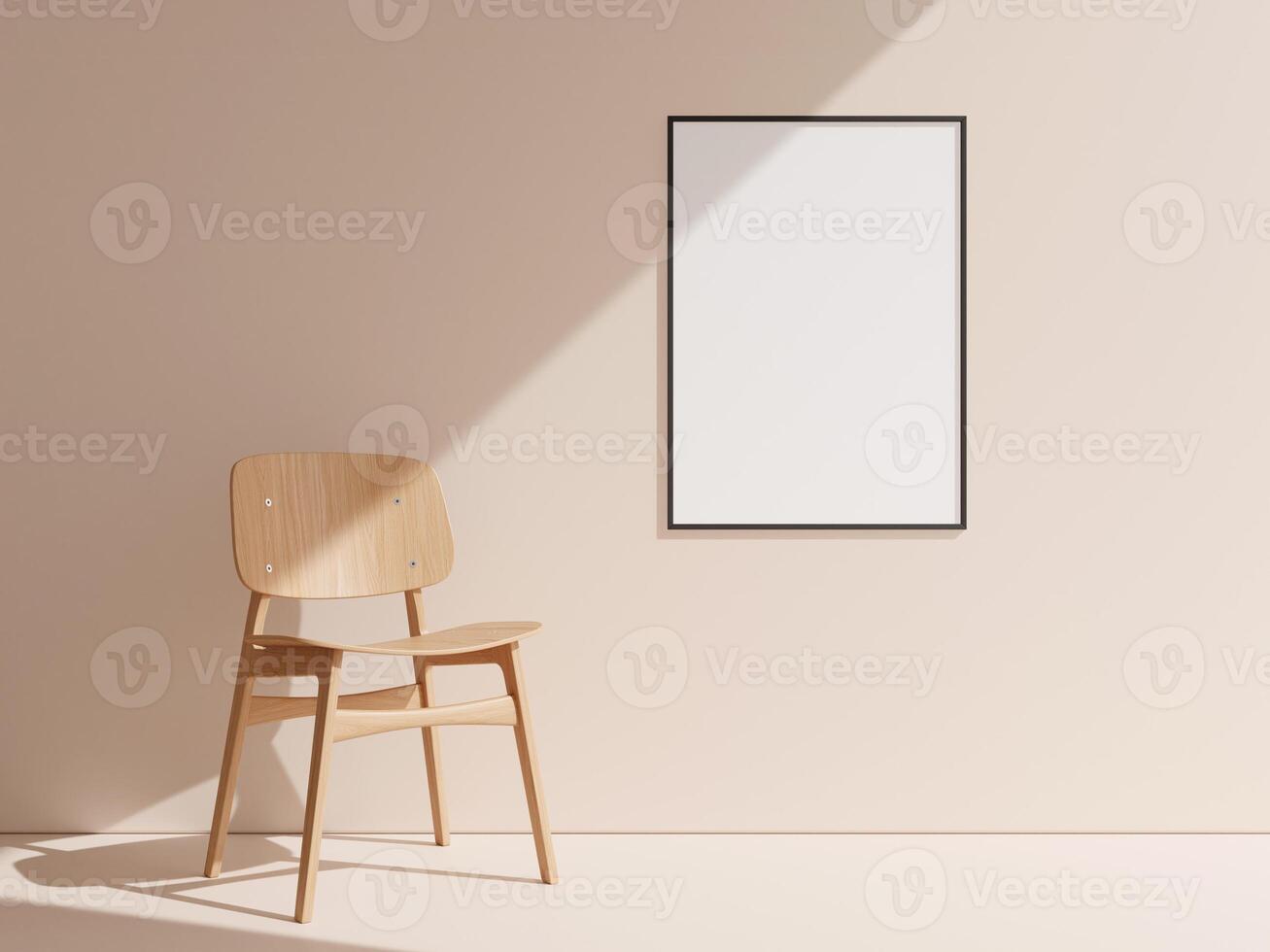 Thin frame mockup for art and quotes hanging on the wall. photo