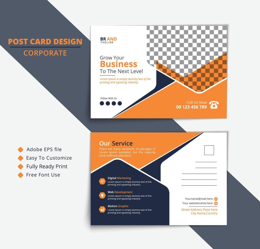 Professional personal trainer post card vector