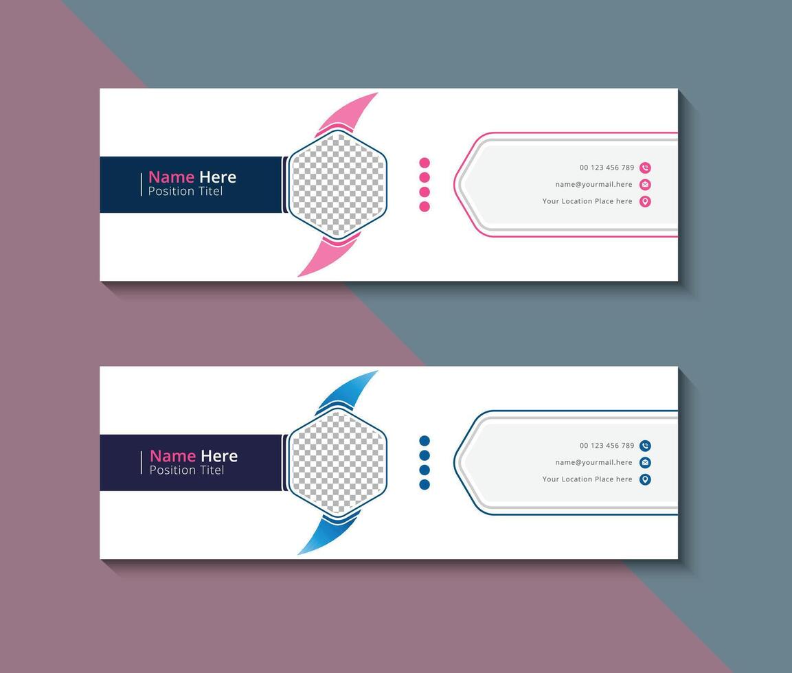 modern business email signature template design vector
