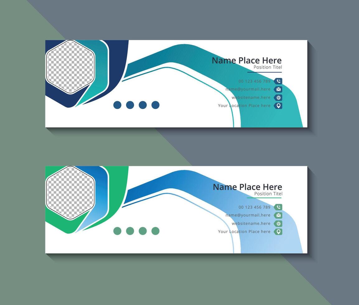 modern business email signature template design vector