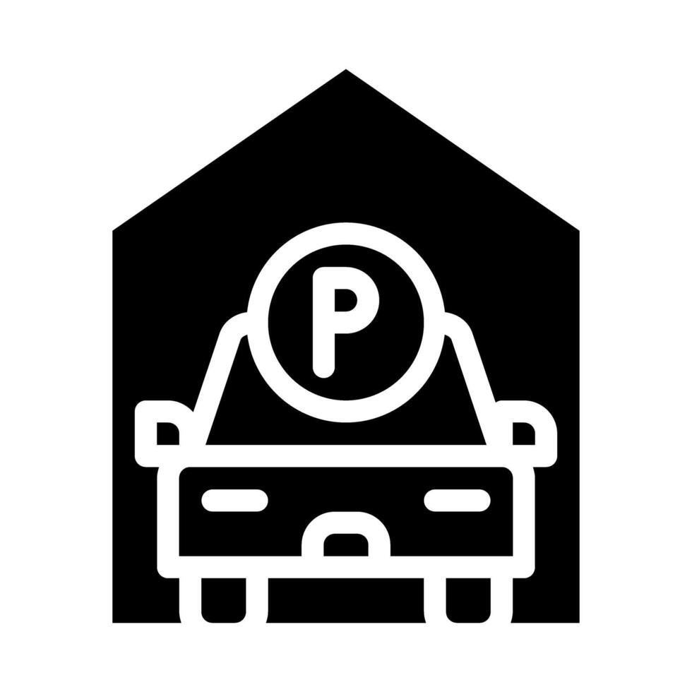 Garage space solid icon. parking building symbols icons graphic design. vector