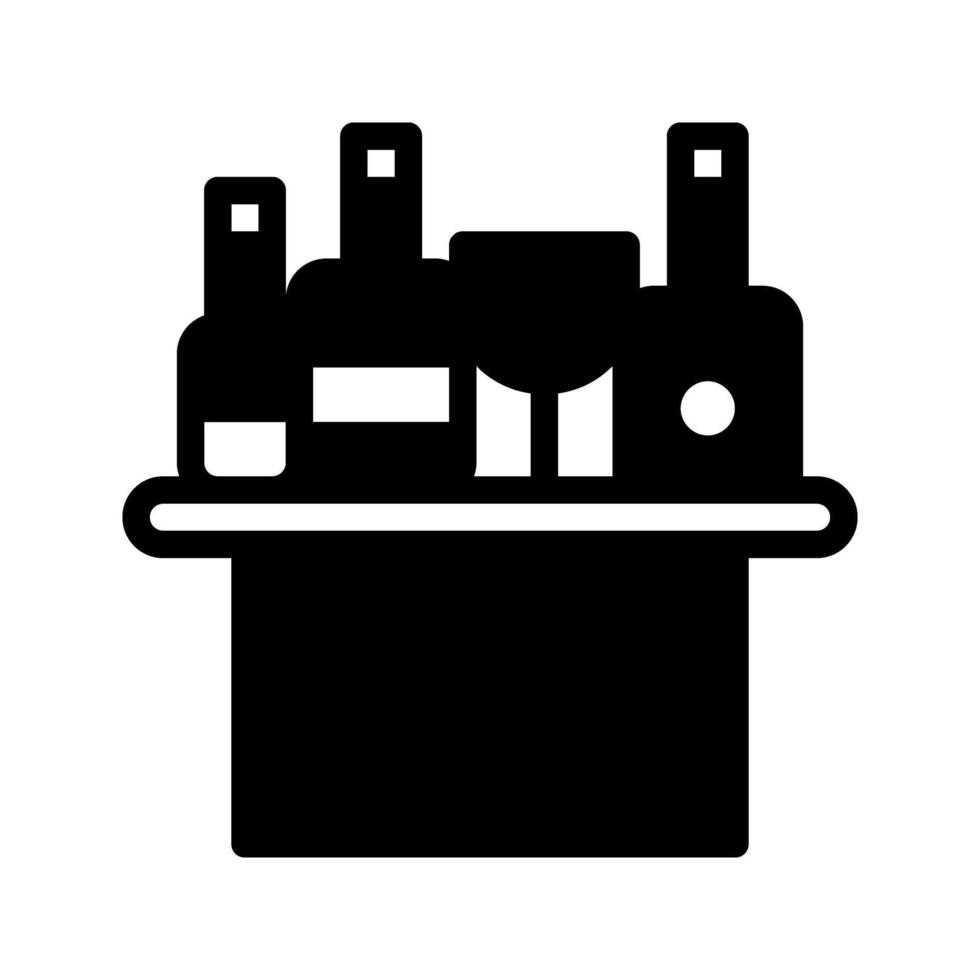 Minibar solid icon. drink table symbols icons graphic design. vector