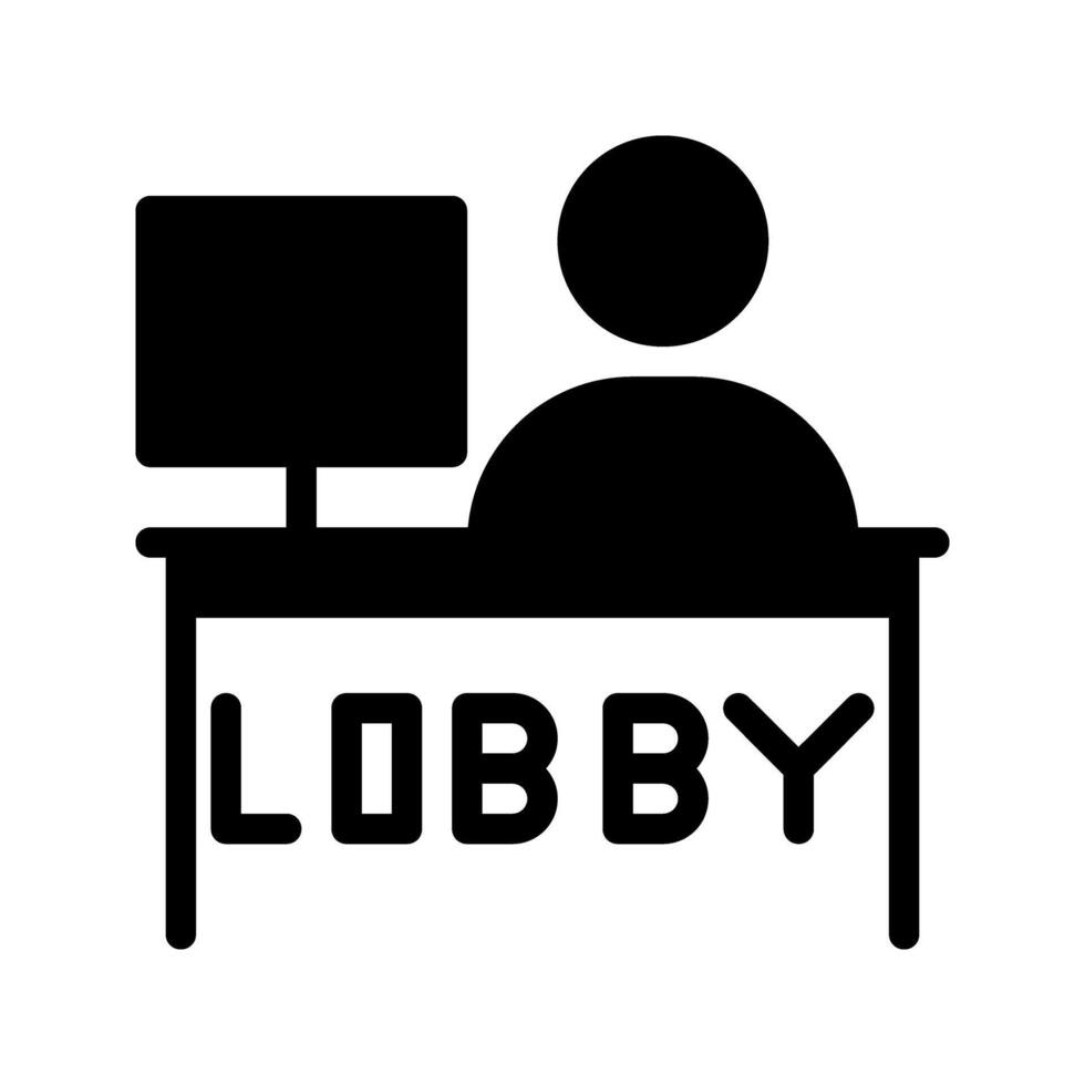 Lobby solid icon. help desk symbols in hotels icons graphic design. vector