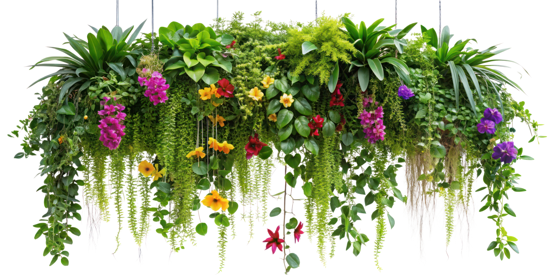 Green vine, creeper or ivy hanging from above or climbing the wall. Ivy isolated on transparent background png