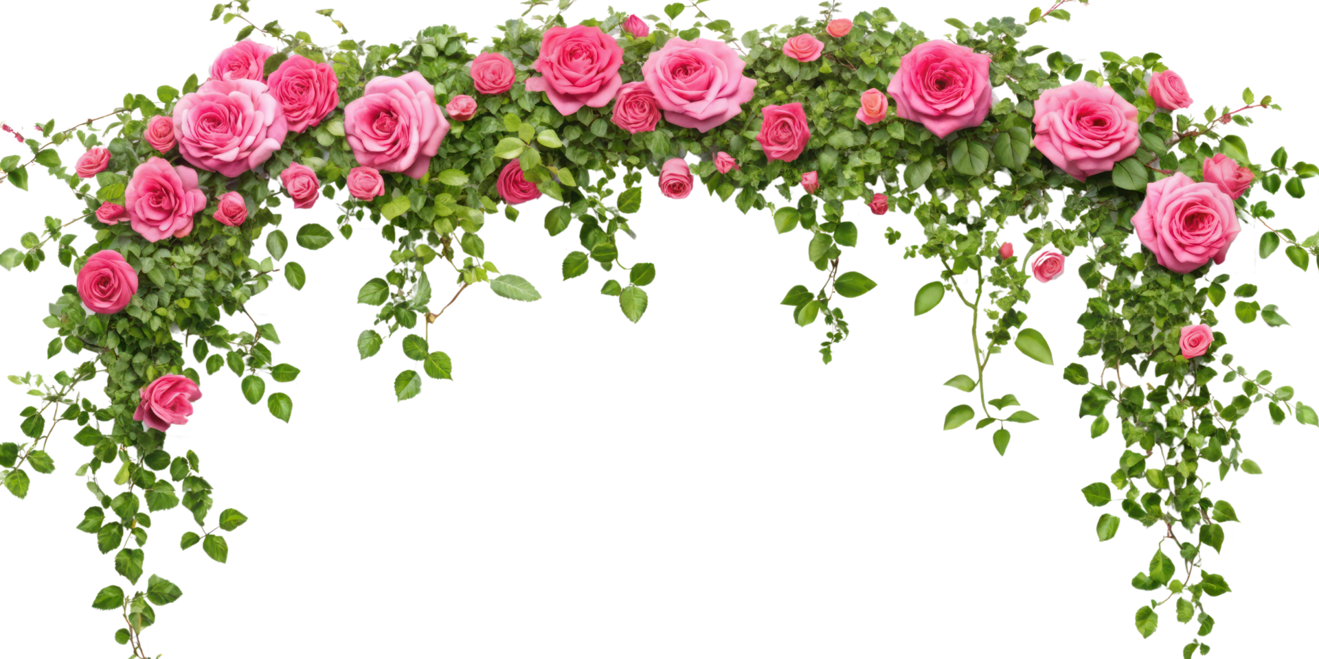 Tropical liana branches, flower and tropical leaves on transparent background, tropical vine hanging ivy plant png