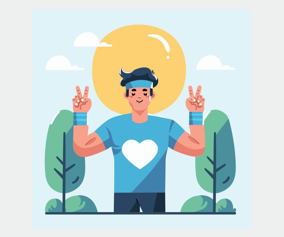 Hand Drawn Men Health Month Illustration vector