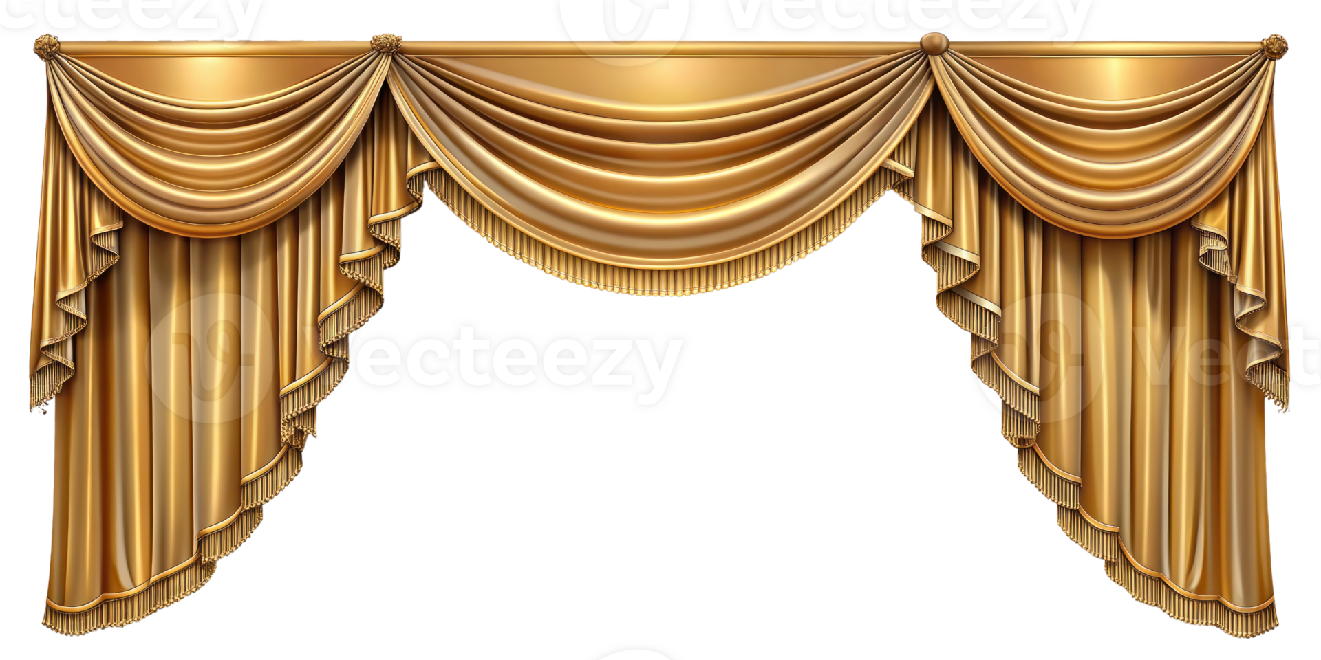 curtain of a theater or a opera opening on a transparent background, Stage Curtain Border Concept, mockup png
