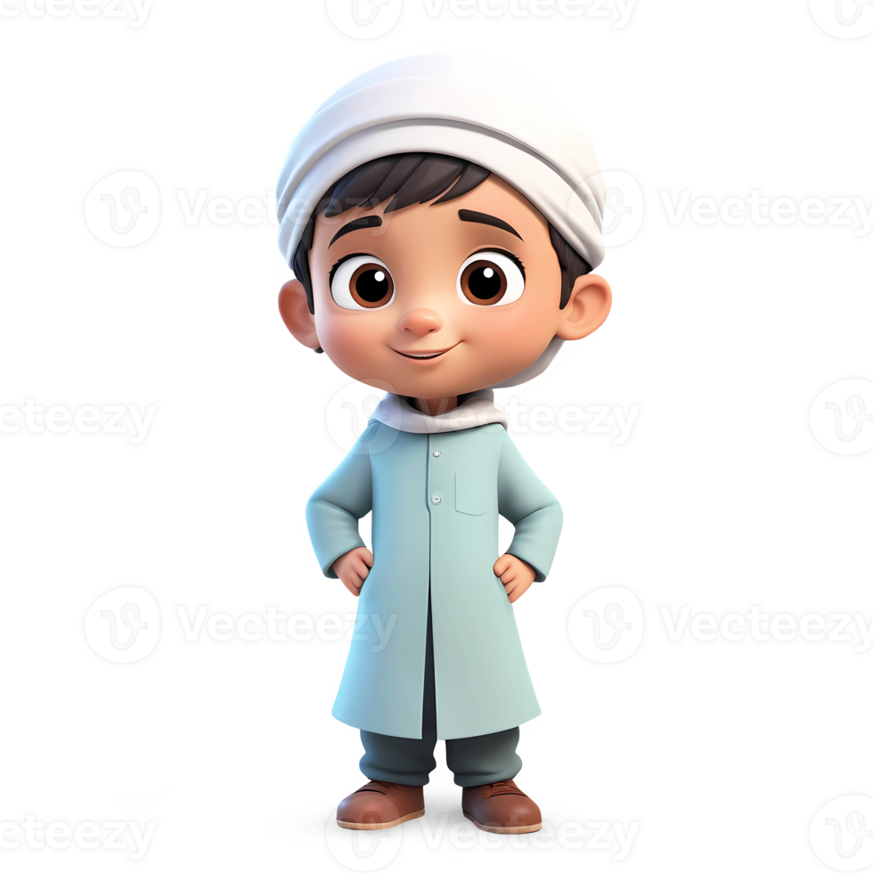 3d rendering boy cartoon character png