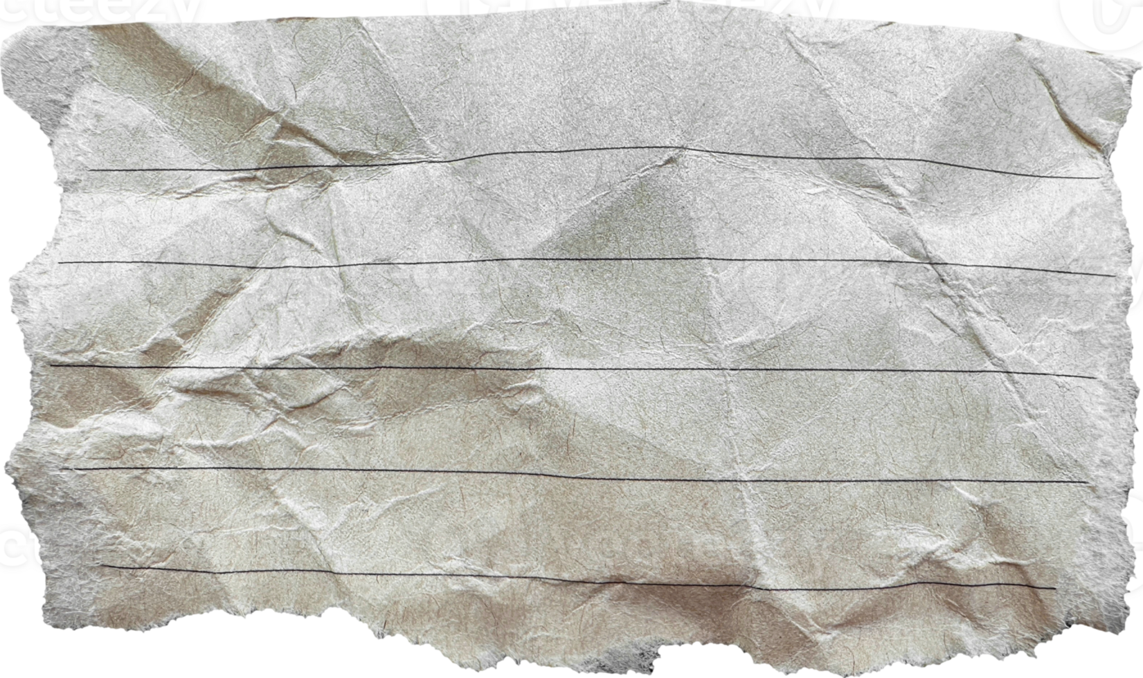 Brown Torn Crumpled Old Craft Lined Paper Piece png