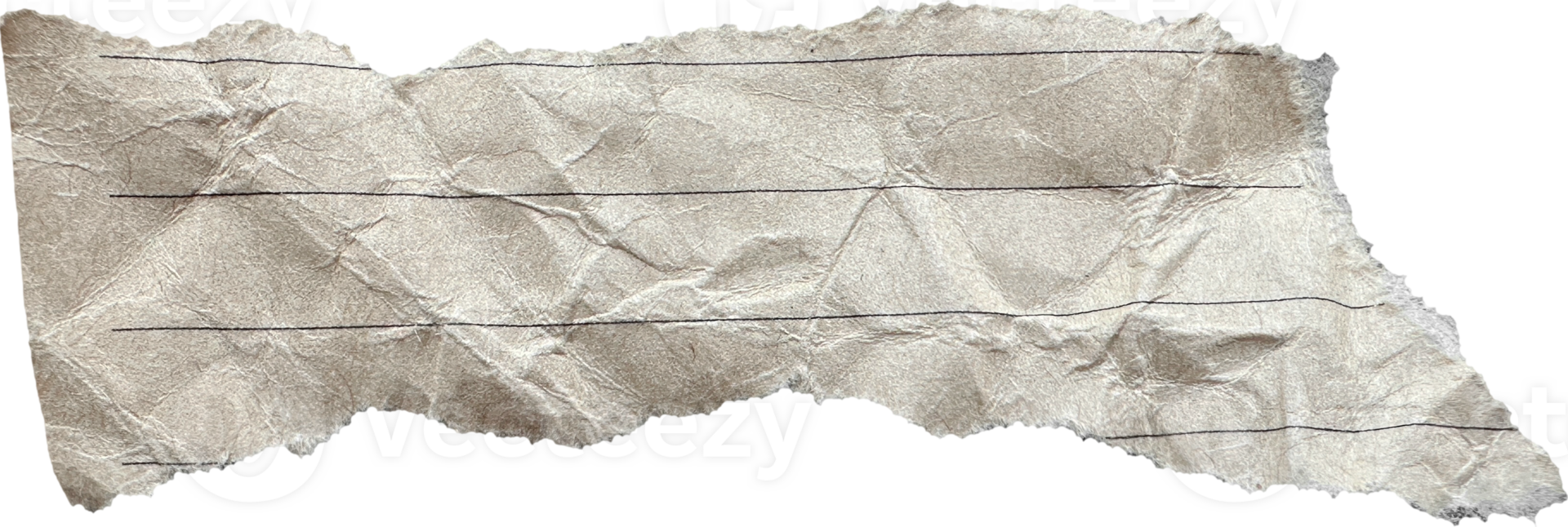 Brown Torn Crumpled Old Craft Lined Paper Piece png