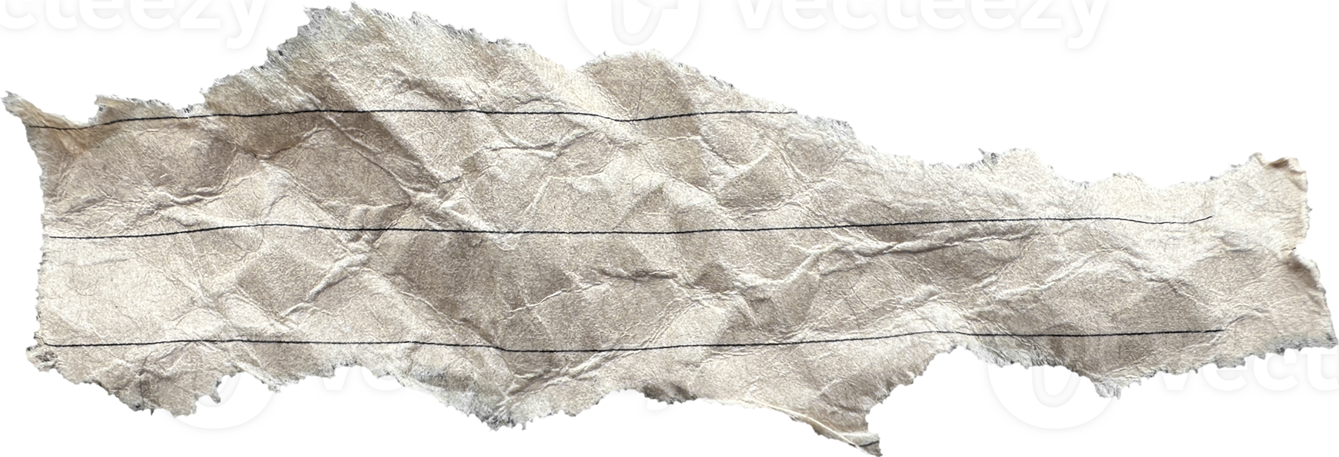 Brown Torn Crumpled Old Craft Lined Paper Piece png