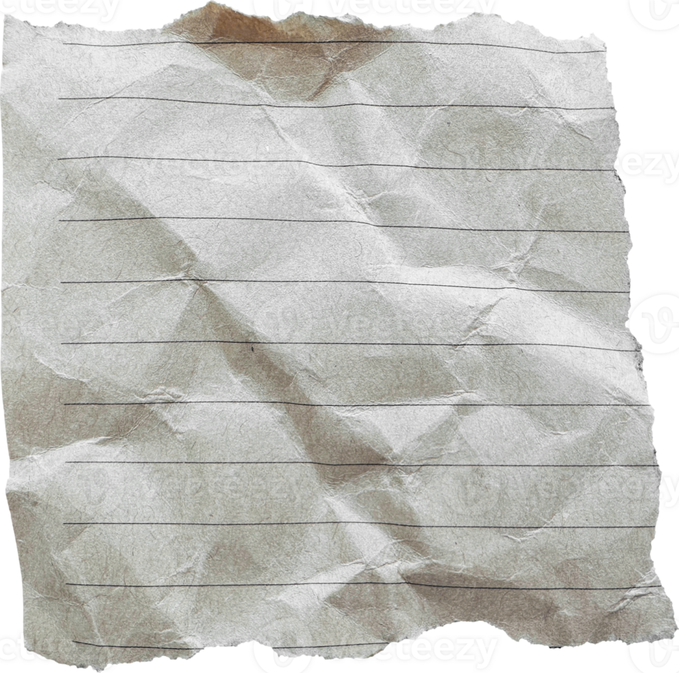 Brown Torn Crumpled Old Craft Lined Paper Piece png