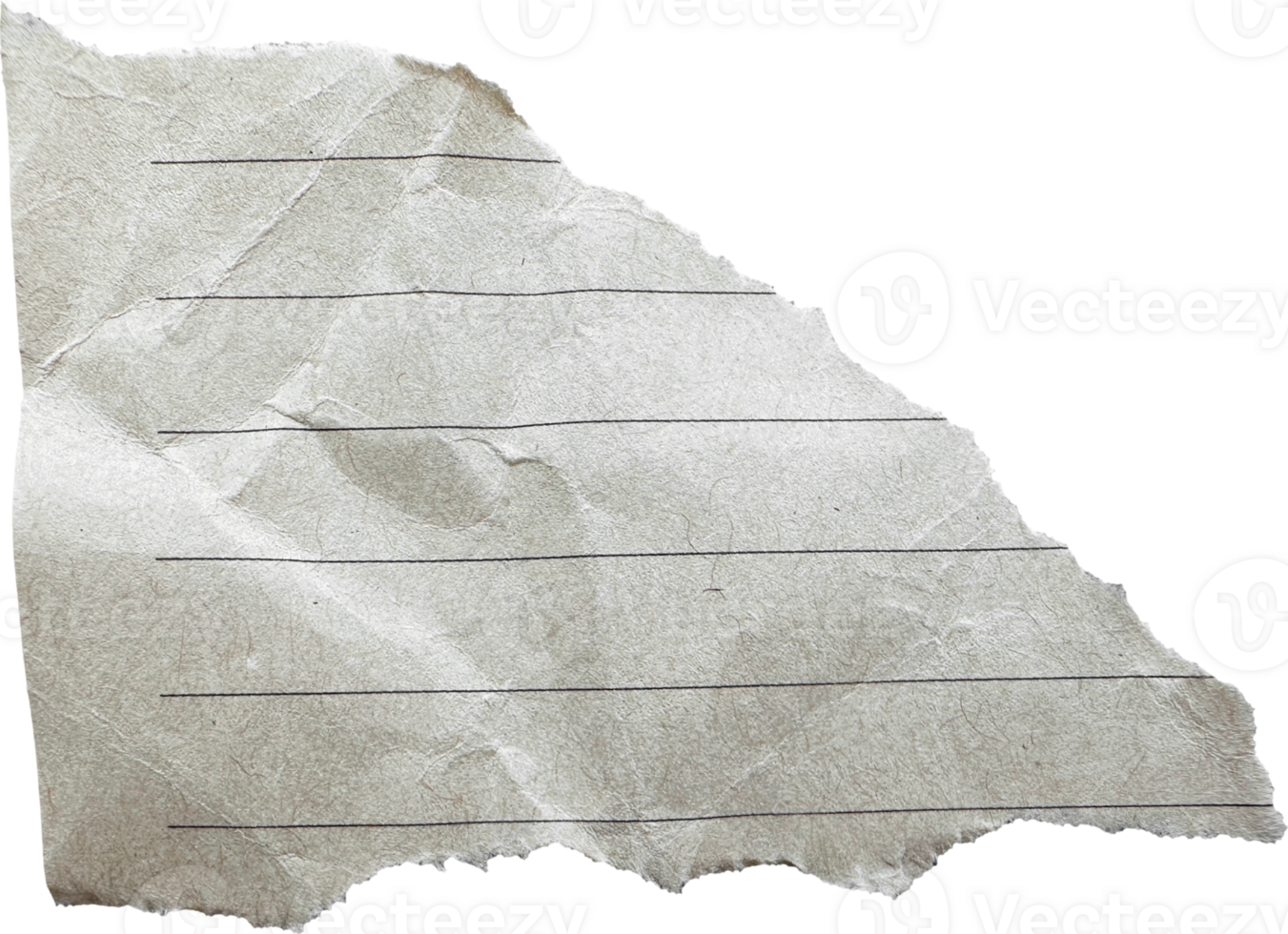 Brown Torn Crumpled Old Craft Lined Paper Piece png