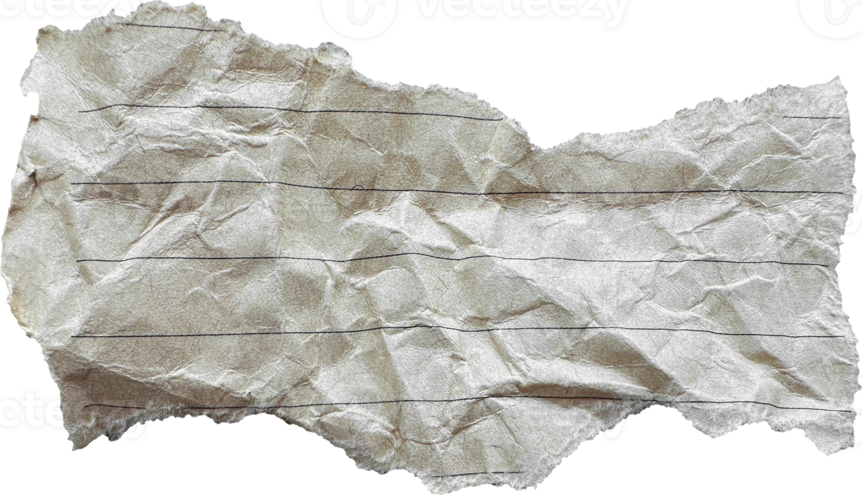 Brown Torn Crumpled Old Craft Lined Paper Piece png