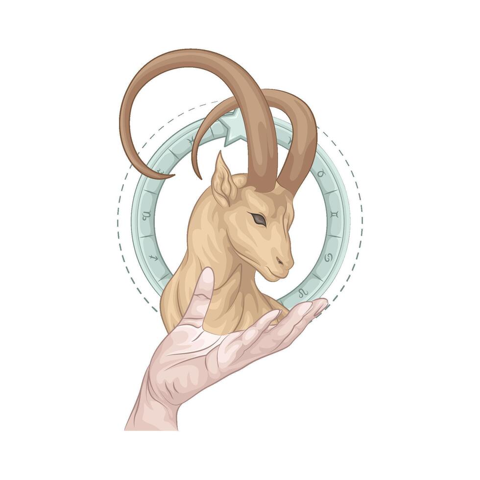 Illustration of Capricorn vector