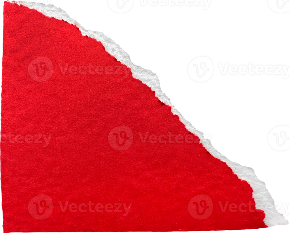 Red and White Torn Paper Piece png