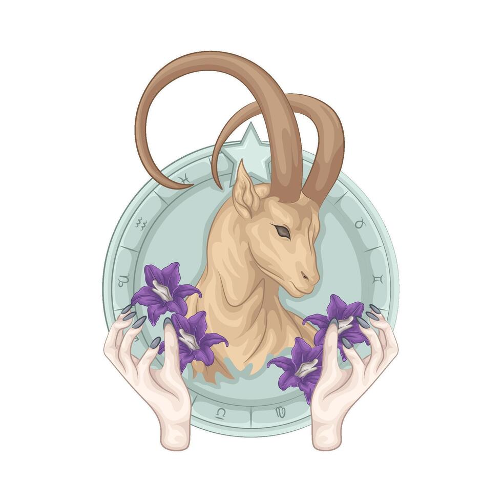 Illustration of Capricorn vector