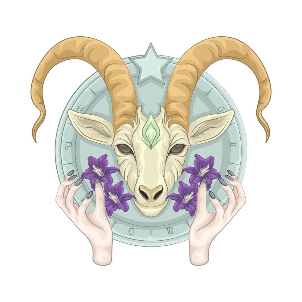 Illustration of Capricorn vector