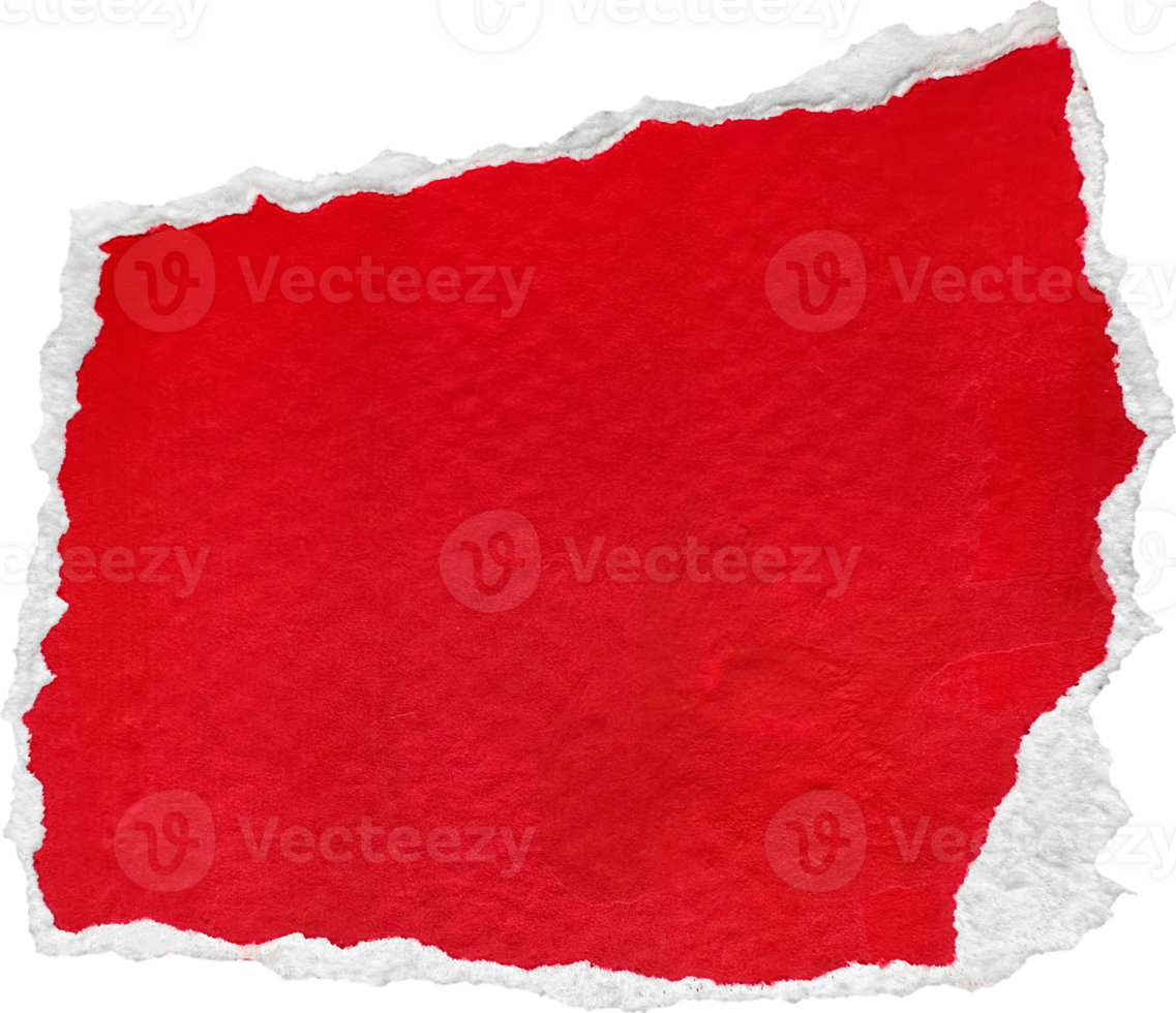Red and White Torn Paper Piece png