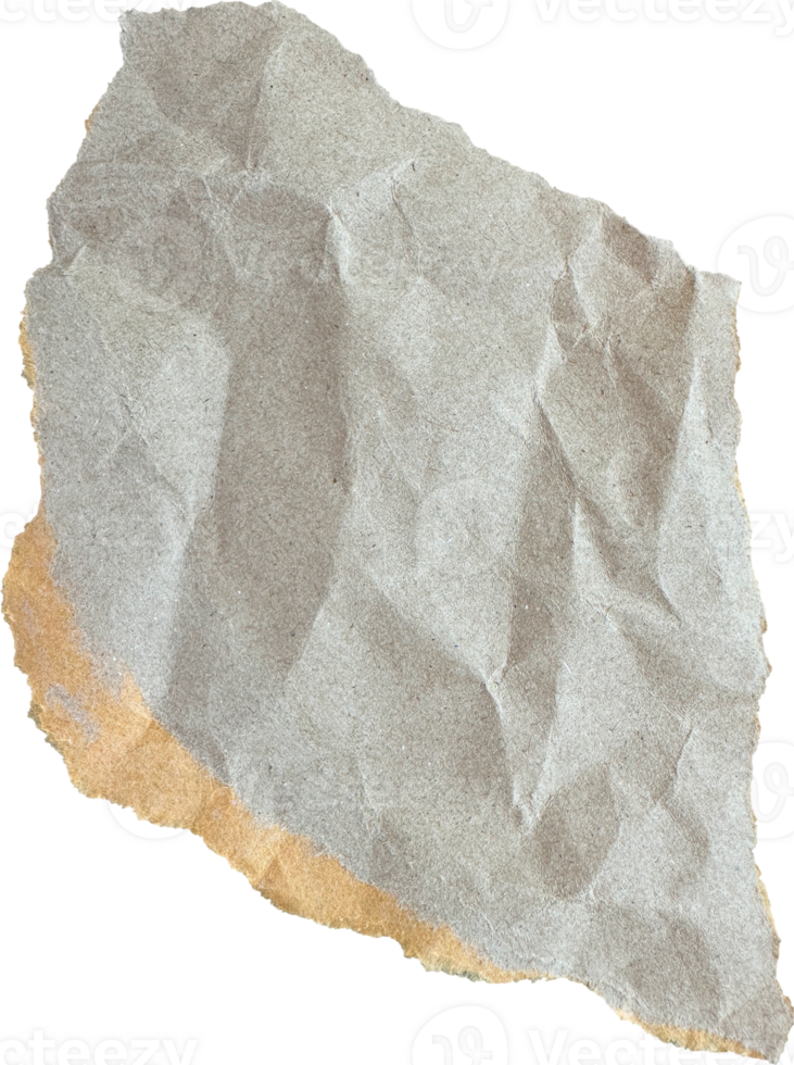 Brown Textured Torn Crumpled Old Paper Piece png