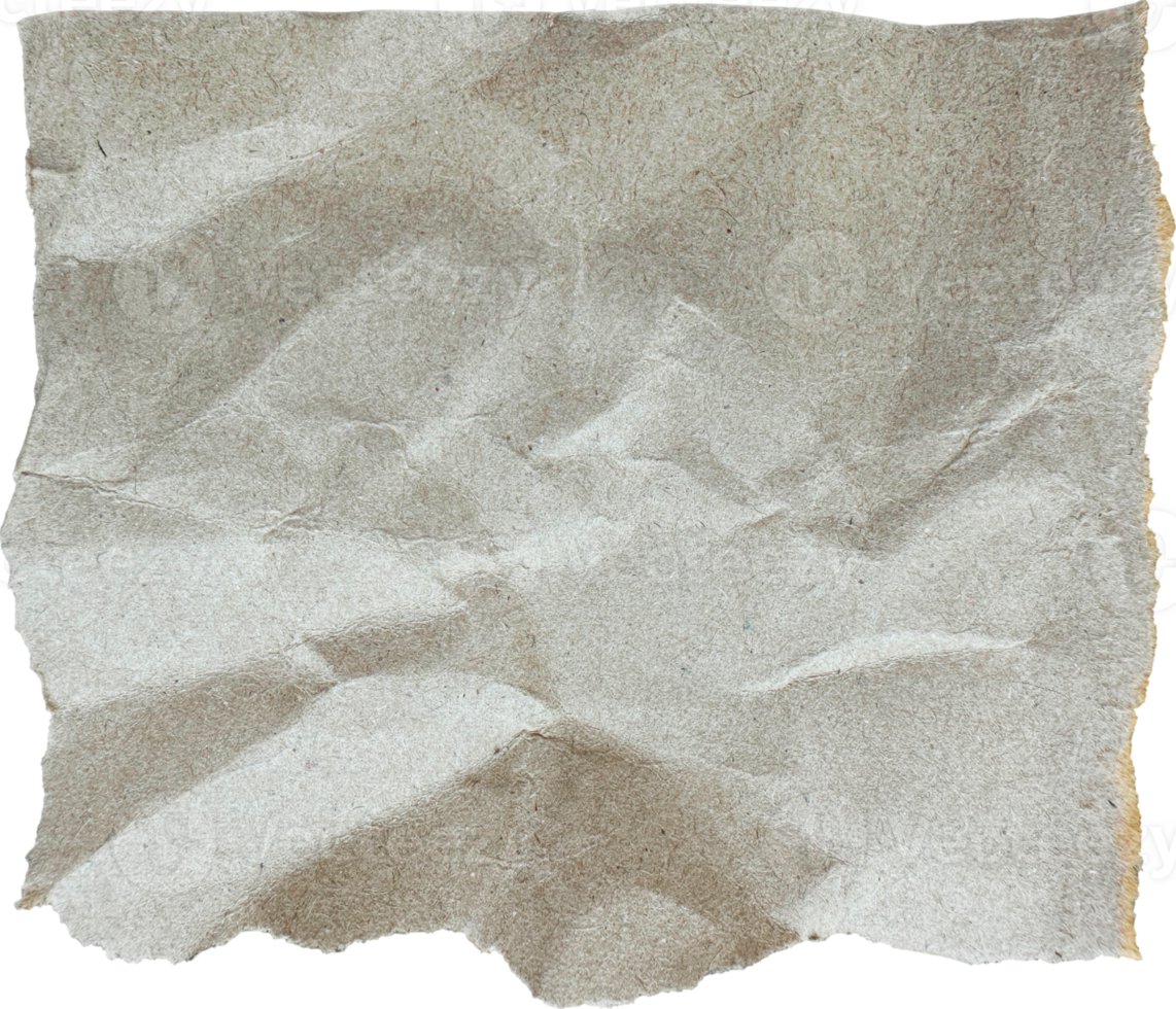 Brown Textured Torn Crumpled Old Paper Piece png