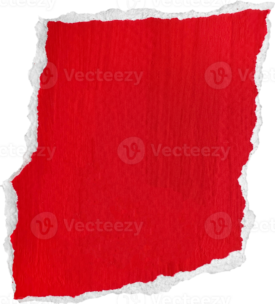 rouge et blanc déchiré papier pièce png