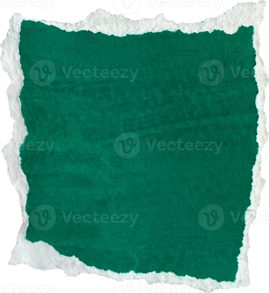 Green and White Torn Paper Piece png