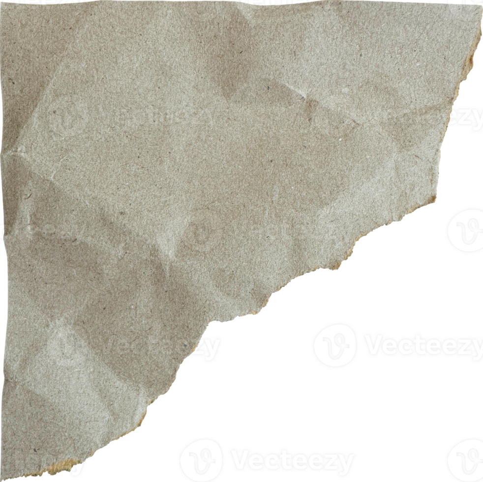 Brown Textured Torn Crumpled Old Paper Piece png