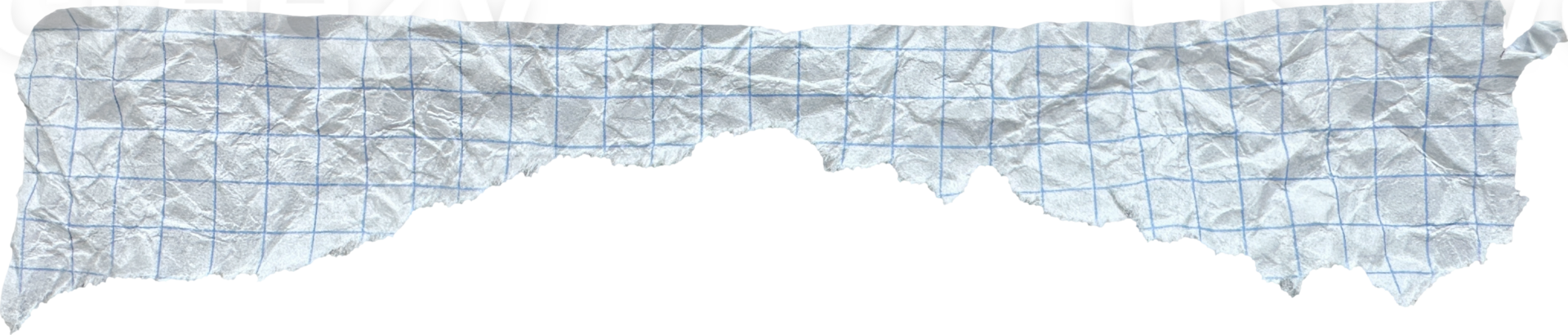 White Torn Crumpled Checkered Paper Piece png