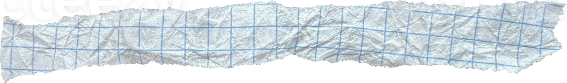 White Torn Crumpled Checkered Paper Strip png