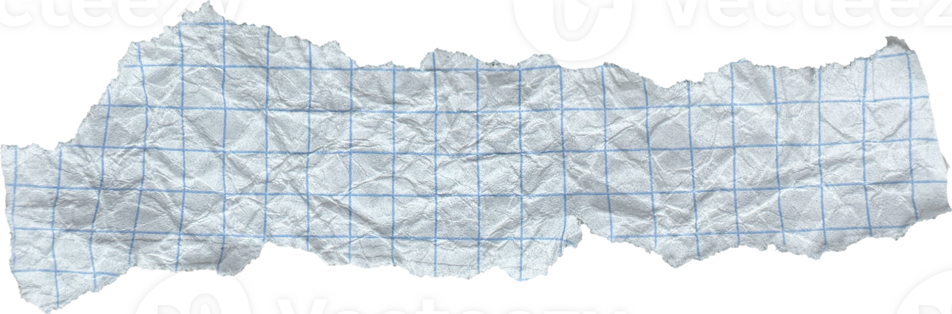 White Torn Crumpled Checkered Paper Piece png