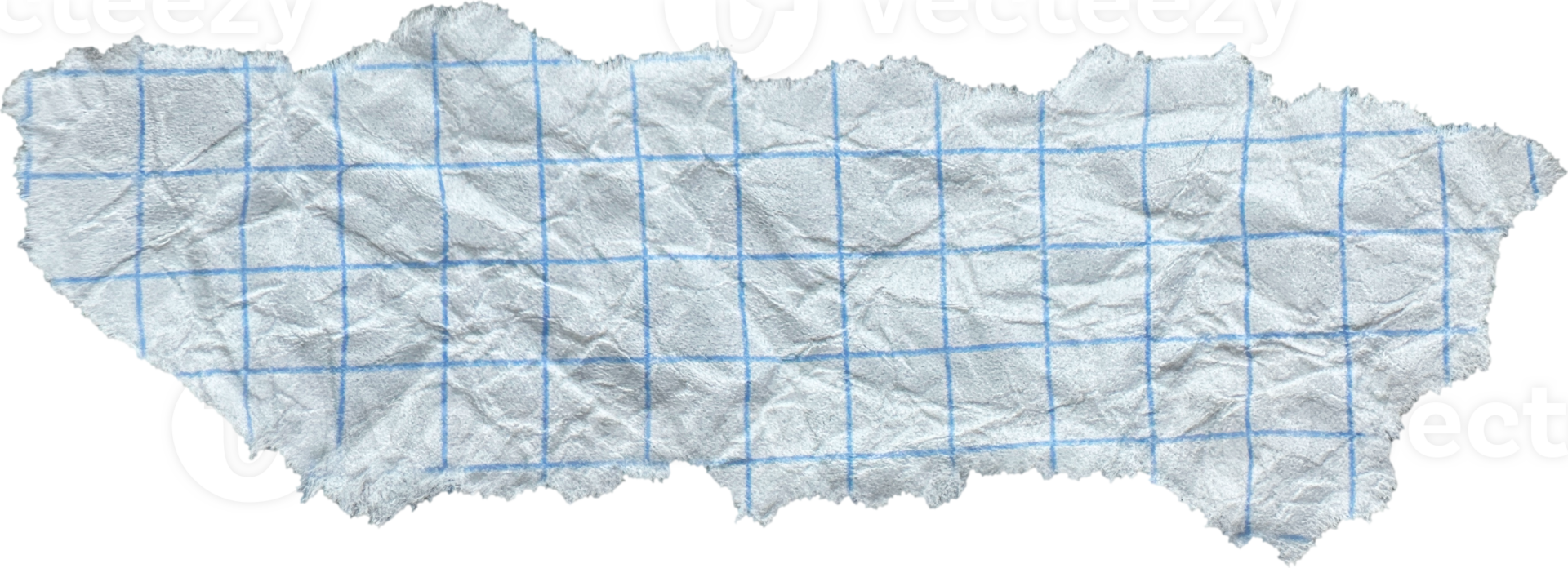 White Torn Crumpled Checkered Paper Piece png