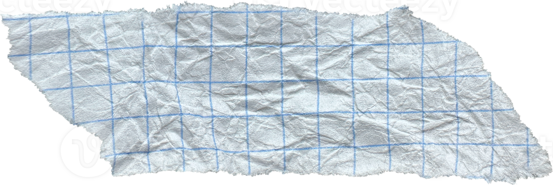 White Torn Crumpled Checkered Paper Piece png
