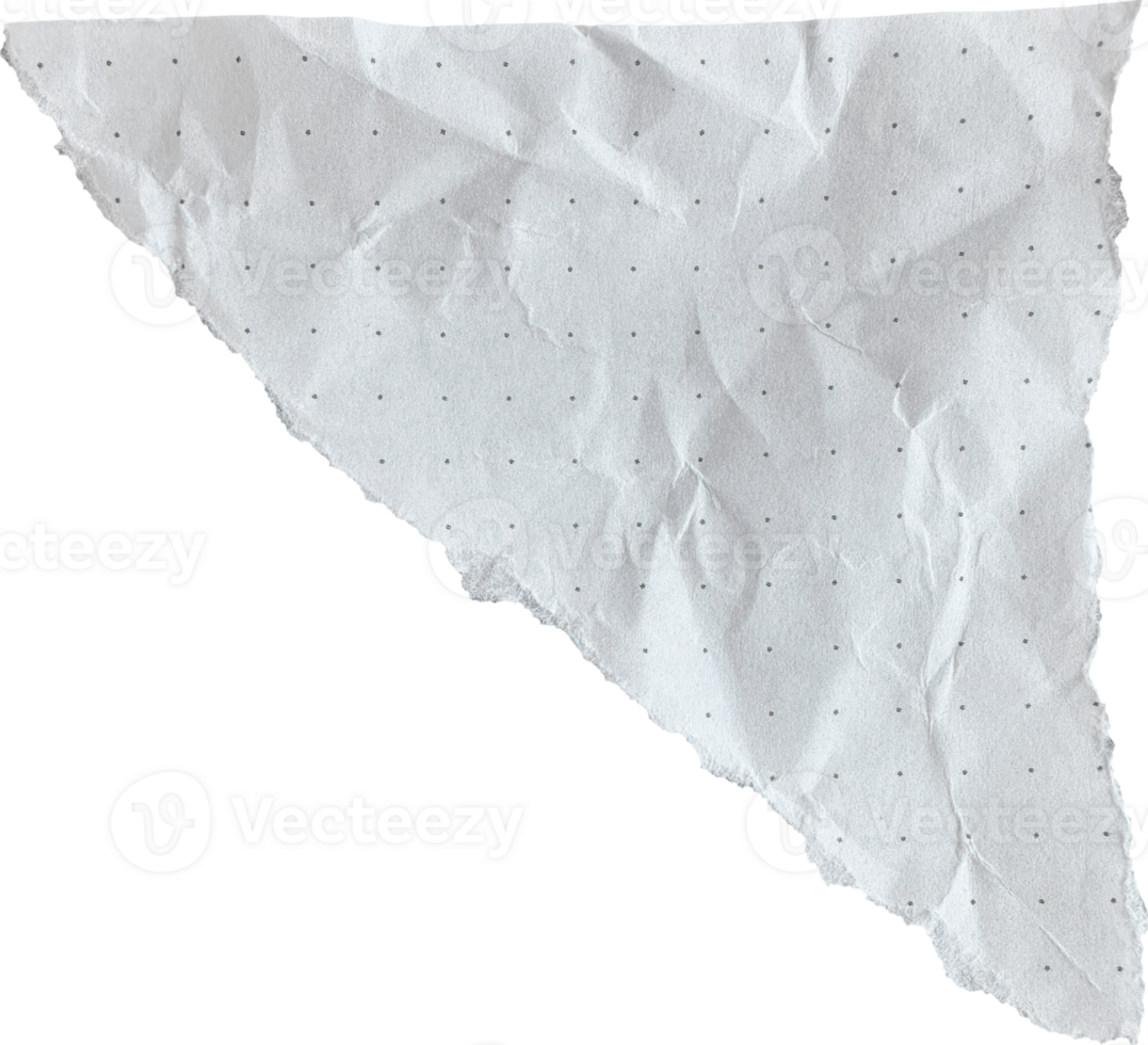 White Torn Crumpled Old Dotted Paper Piece png