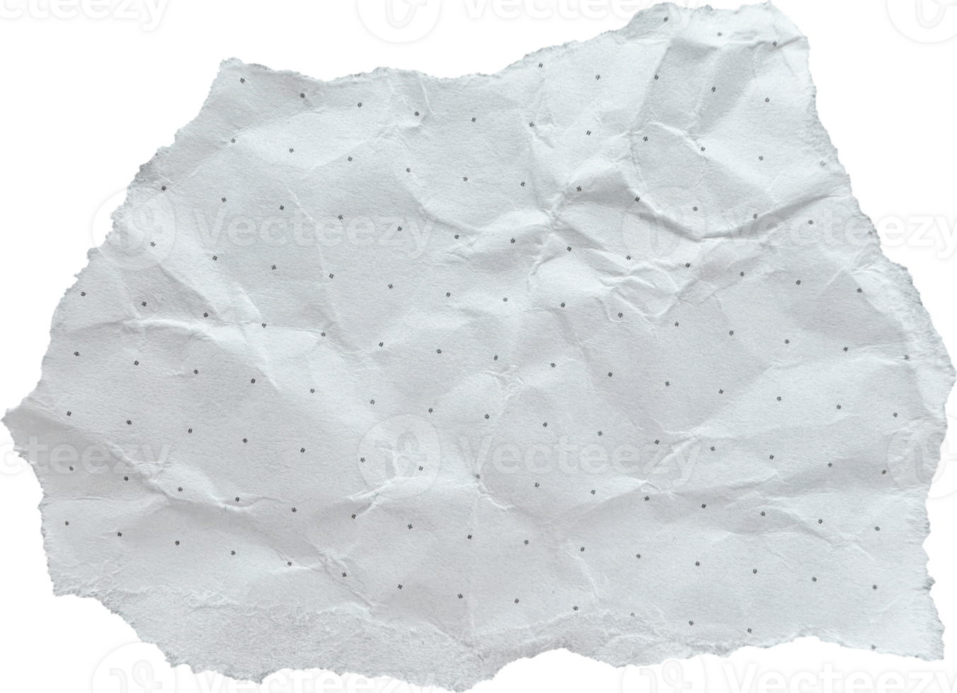 White Torn Crumpled Old Dotted Paper Piece png