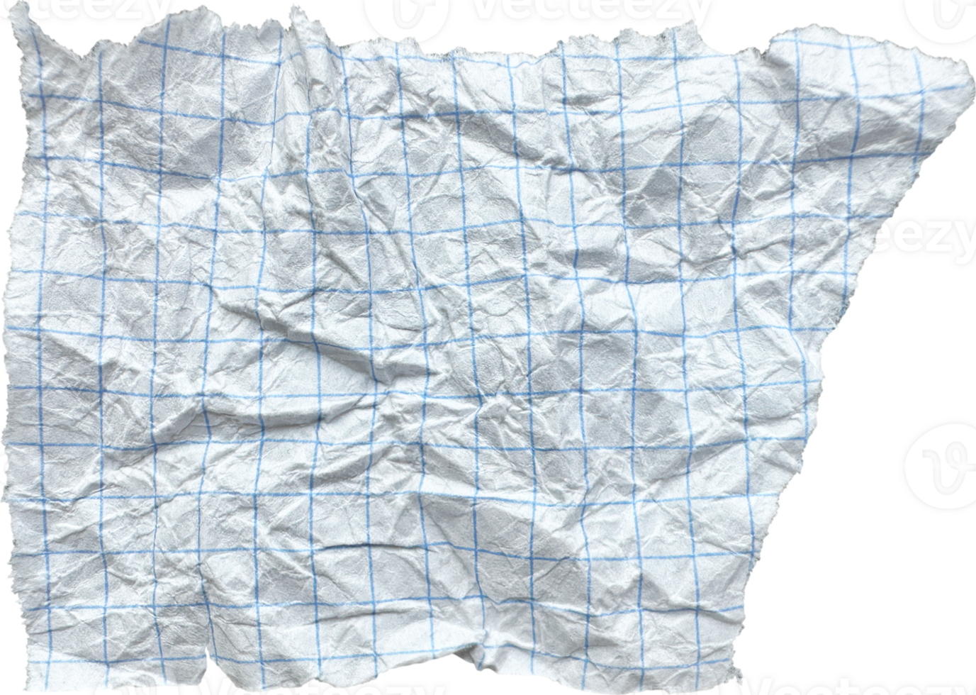 White Torn Crumpled Checkered Paper Piece png