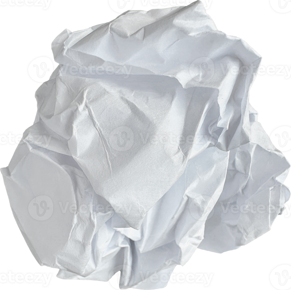 White Torn Crumpled Paper Ball png