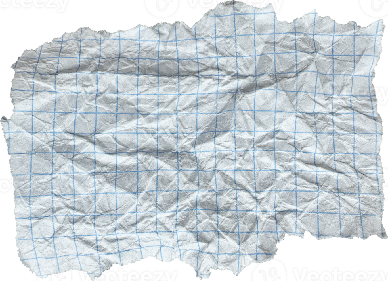 White Torn Crumpled Checkered Paper Piece png