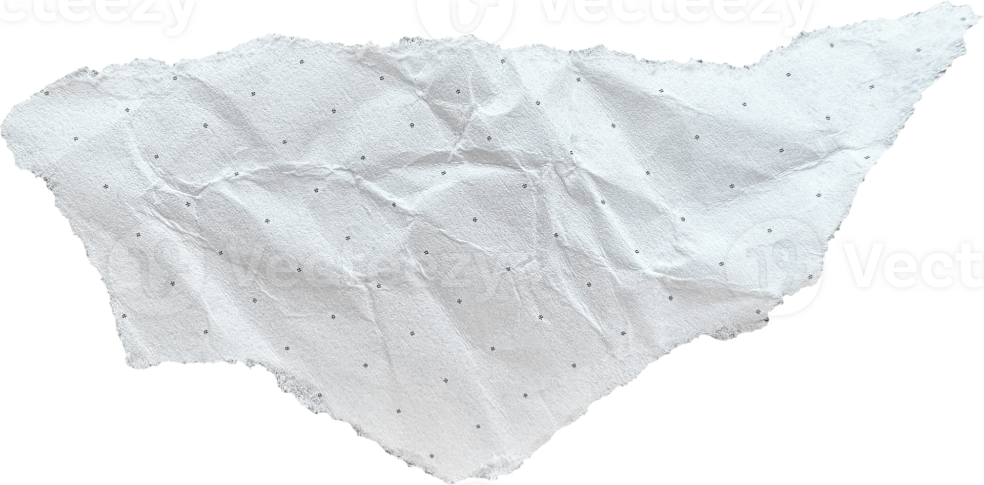 White Torn Crumpled Old Dotted Paper Piece png