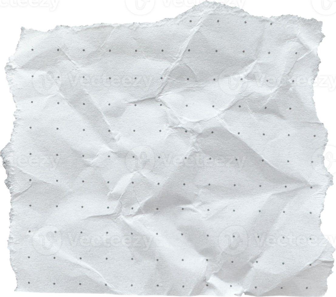 White Torn Crumpled Old Dotted Paper Piece png