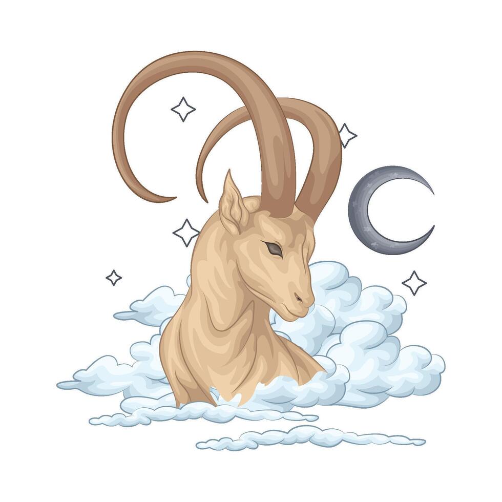 Illustration of Capricorn vector
