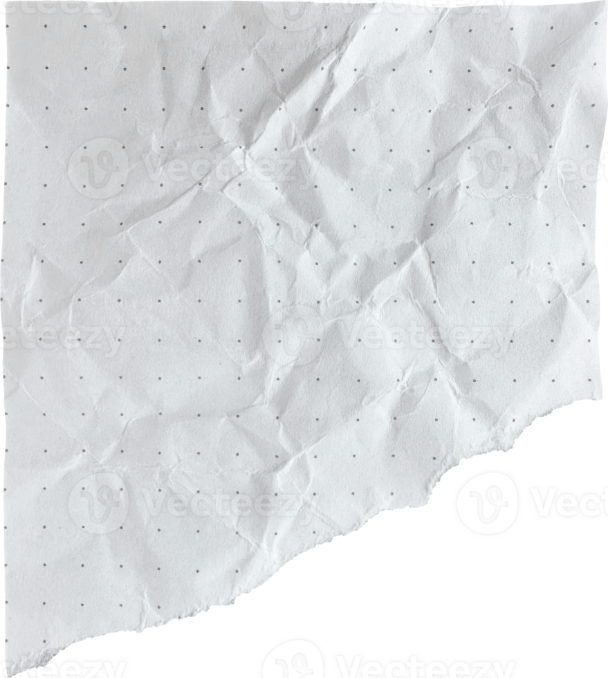 White Torn Crumpled Old Dotted Paper Piece png
