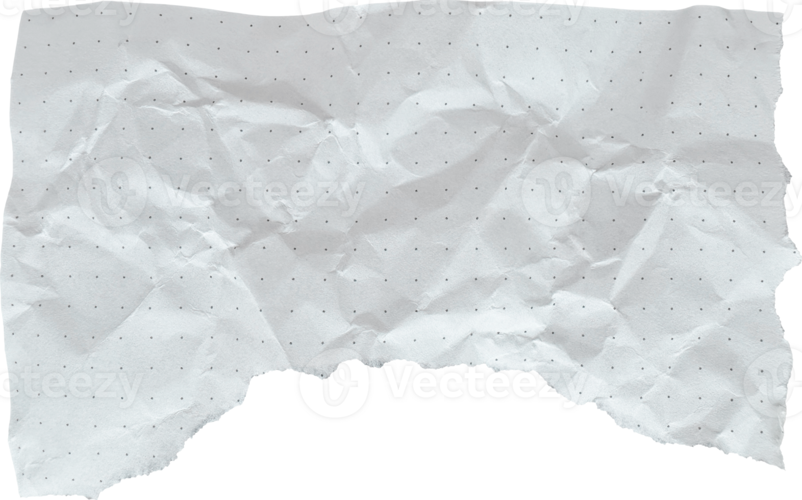 White Torn Crumpled Old Dotted Paper Piece png