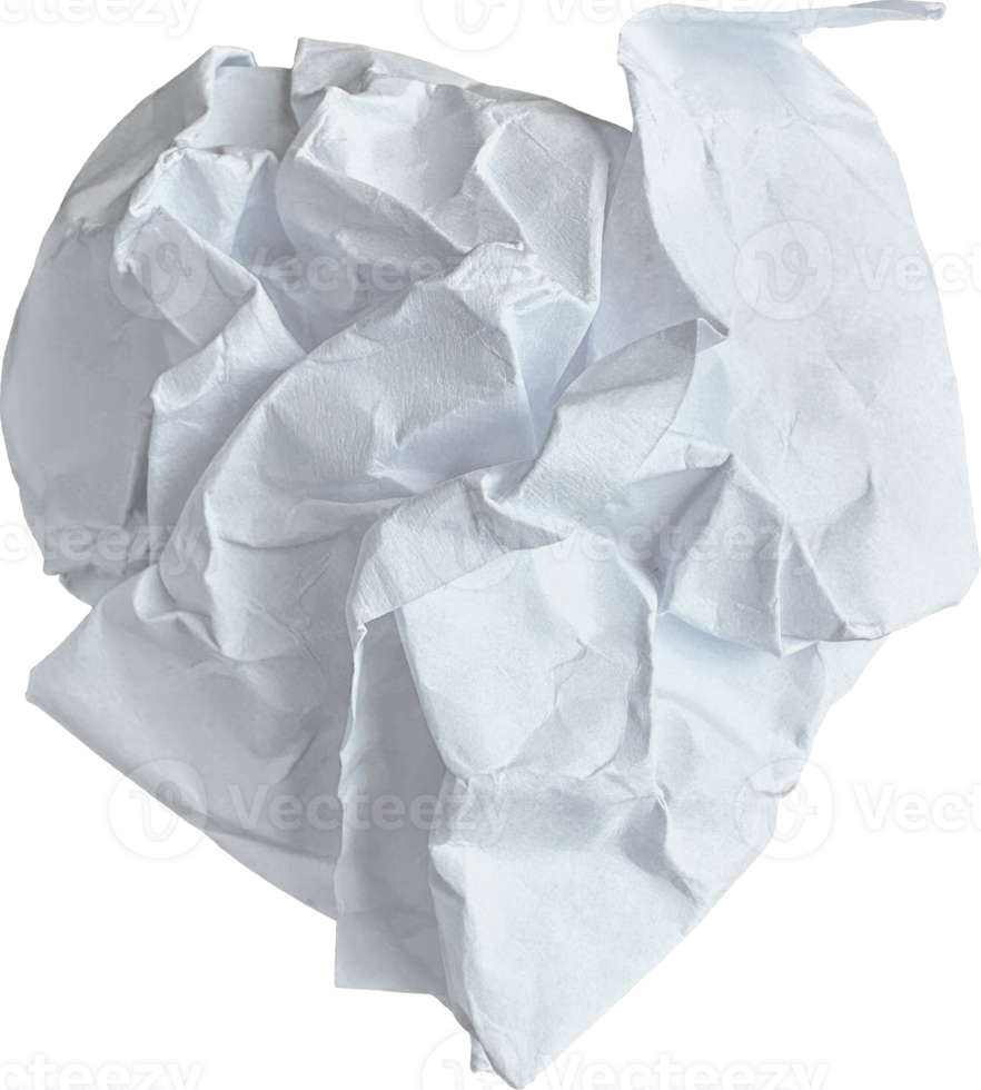 White Torn Crumpled Paper Ball png
