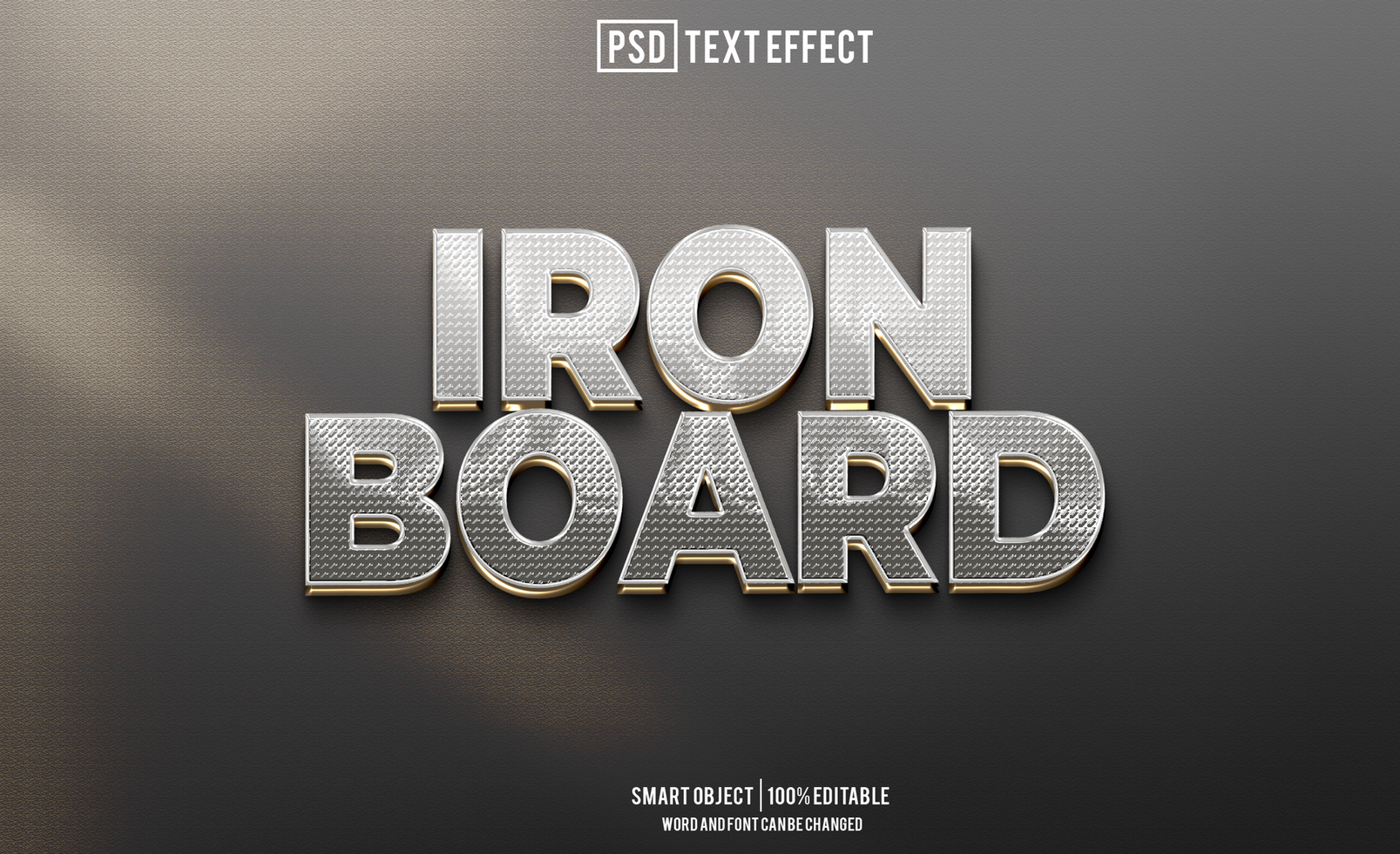 iron board text effect, font editable, typography, 3d text. psd