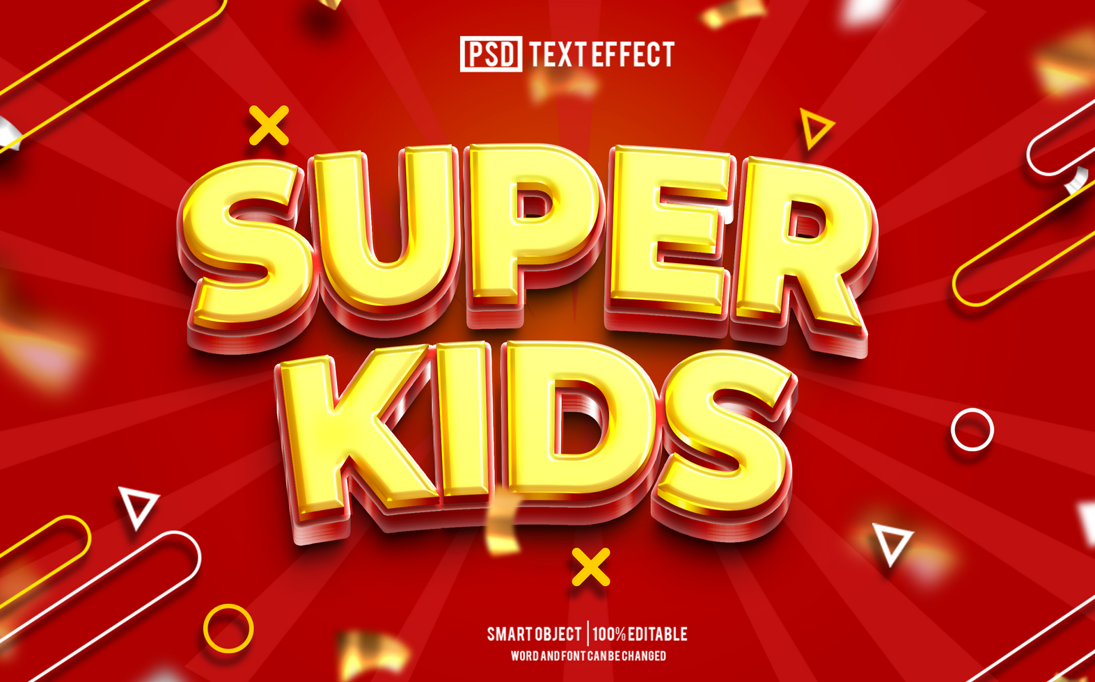 super kids text effect, font editable, typography, 3d text psd