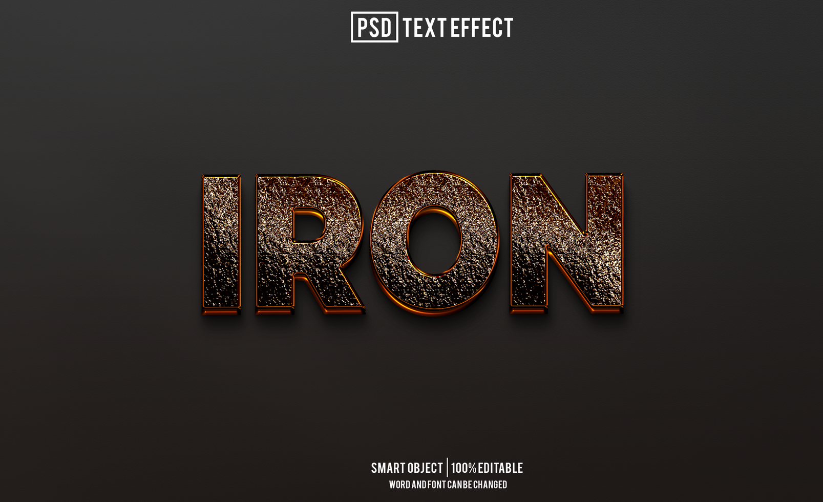 iron text effect, font editable, typography, 3d text. psd