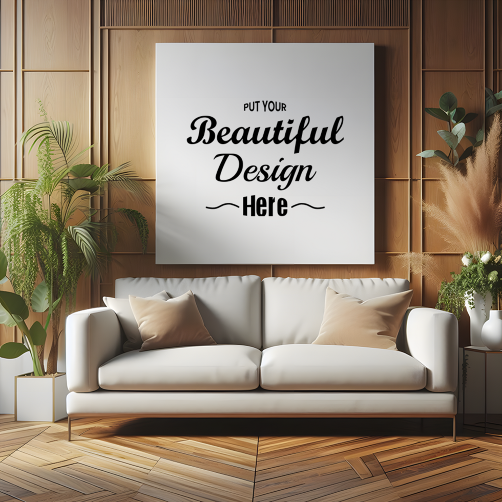Poster Frame in living room Mockup psd