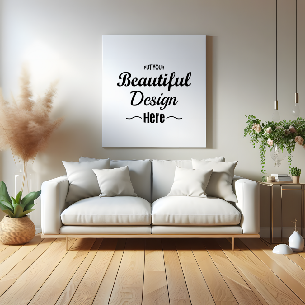Poster Frame in living room Mockup psd